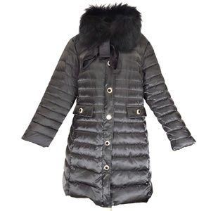 LUISA SPAGNOLI 🇮🇹 WOMENS'S BLACK WHITE GOOSE DOWN WINTER COMFORT COAT SIZE XL